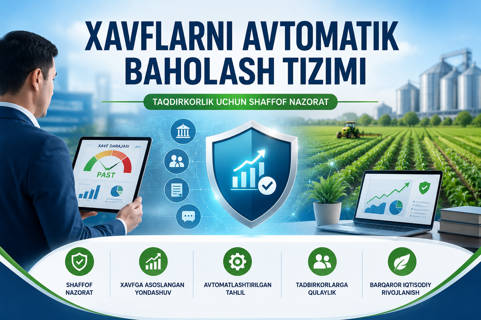 Tadbirkorlikni qo‘llab-quvvatlashda yangi bosqich: xavflarni avtomatik baholash tizimi joriy etilmoqda
